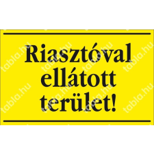 egyéb Tábla PVC 1mm, Riasztóval ellátott terület, 160x100mm információs címke