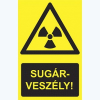 egyéb Tábla Sugárveszély felirattal PVC 1mm 160x250