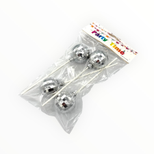 egyéb Torta beszúró, discogömb, 4cm, ezüst, 4db sütés és főzés