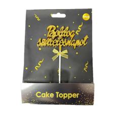 egyéb Tortadísz beszúró, Boldog Születésnapot, arany, 18cm sütés és főzés
