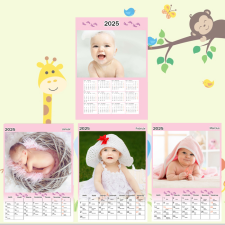  Egyedi fényképes lány babanaptár naptár, kalendárium