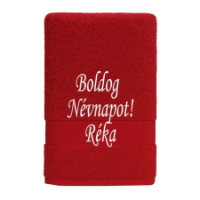  Egyedi hímzett törölköző – Boldog Névnapot!/Piros lakástextília