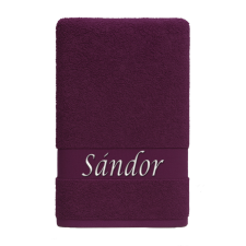  Egyedi névvel hímzett törölköző/Plum lila Classic Charm lakástextília