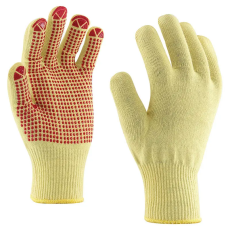  Egyszálas kötött Kevlar® kesztyű, PVC pontozással
