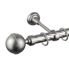  Egyszerű csavart rúd galéria Odiseu 25/19, fém, ezüst - 400 cm karnis, függönyrúd