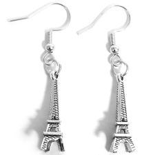 Eiffel-torony II. fülbevaló, választható arany vagy ezüst színű akasztóval fülbevaló