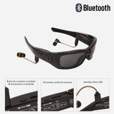  EJ PRODUCTS, Kamerás Napszemüveg, fülhallgatóval és mikrofonnal, full HD 1080P, bluetooth, multifunkcionális, audiolejátszó, szabadtéri sporttevékenységekhez, 32 GB memóriakártya mellékelve