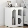  Éjjeli asztal 2 pcs Magas Fényű Fehér 40 x 35 x 50 cm Faanyag