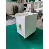  Éjjeli szekrény töltőállomással, keskeny éjjeliszekrény 2 fiókkal, oldalasztal fém lábakkal, fehér