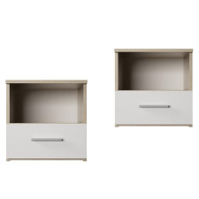  Éjjeliszekrény, 2 db, tölgy sonoma/fehér, GABRIELA bútor