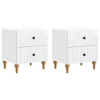  Éjjeliszekrény fiókkal 2 pcs Magasfényű Fehér 43 x 34,5 x 48 cm