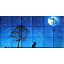  Éjszakai ég KERMA-83 nyomtatott műbőr falikép grafika, keretezett kép