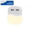  Éjszakai irányfény LED lámpa (0.45W - négyzet) 2db USB csatlakozóval, természetes fehér, Samsung Chip