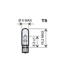 Ék alapú lámpa T5 12V 2.3W egyéb motorkerékpár alkatrész