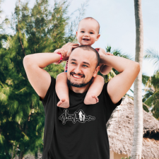  EKG apa fekete póló egyedi ajándék