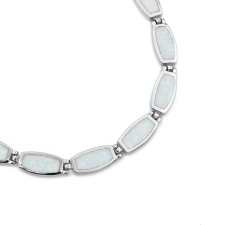 Ékszer ABC Ezüst fehér opál lánc "collier" nyaklánc