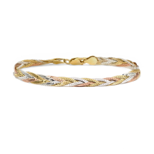 Ékszer ABC Ezüst fonott karlánc "3színű" karkötő