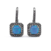 Ékszer ABC Ezüst kék opál és cirkónia köves fülbevaló