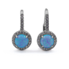 Ékszer ABC Ezüst kék opál és cirkónia köves fülbevaló