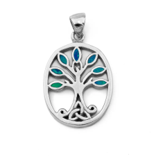 Ékszer ABC Ezüst kék opál köves életfa medál medál