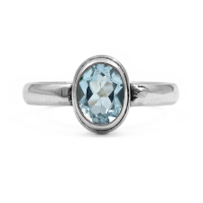 Ékszer ABC Ezüst kék topáz köves gyűrű &quot;5x7&quot; gyűrű