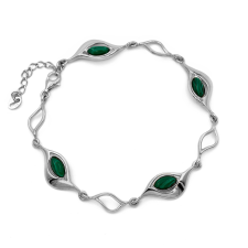 Ékszer ABC Ezüst malachit köves karlánc "8x4" karkötő
