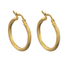 Ékszerkirály 14k arany fülbevaló, karika,, hosszanti bemarásokkal, 26 mm fülbevaló