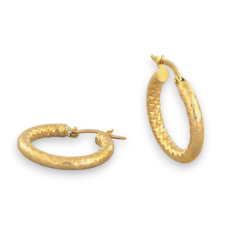 Ékszerkirály 14k arany fülbevaló, karika, rovátkákkal, 20 mm fülbevaló