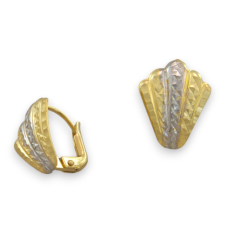 Ékszerkirály 14k arany fülbevaló, kétszínű, kagyló motívum fülbevaló