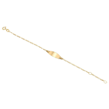 Ékszerkirály 14k arany karkotő gyermekeknek, gravírozható, 15 cm karkötő