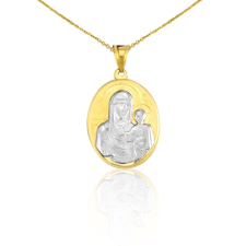 Ékszerkirály 14k arany medál, ovális, Mária gyermekével medál