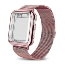 Ékszerkirály Apple watch óraszíj tokkal, nemesacél, 42 mm, rózsaszín okosóra kellék