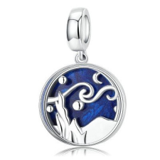 Ékszerkirály Ezüst charm, csillagos éj, kék egyéb ékszer