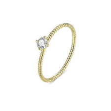 Ékszerkirály Ezüst gyűrű, csavart, aranyszínű, 7-es méret gyűrű
