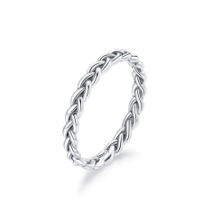 Ékszerkirály Ezüst gyűrű fonatos struktúrával, 7-es méret gyűrű