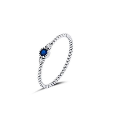 Ékszerkirály Ezüst gyűrű kék kővel, 8-as méret gyűrű