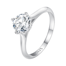 Ékszerkirály Ezüst női eljegyzési gyűrű kristállyal, 6-os méret gyűrű