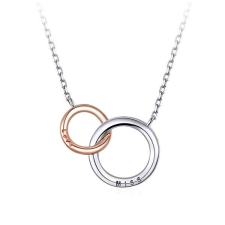 Ékszerkirály Ezüst nyaklánc, dupla karikagyűrű medállal nyaklánc