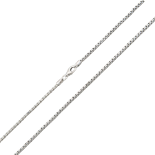 Ékszerkirály Ezüst nyaklánc, uniszex, Velencei kocka, 50 cm nyaklánc