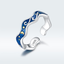 Ékszerkirály Ezüstgyűrű, csillagos égbolt gyűrű