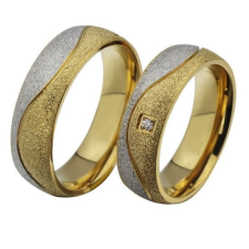 Ékszerkirály Férfi karikagyűrű absztrakt díszítéssel, nemesacél, arany, 9-es méret gyűrű