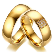 Ékszerkirály Férfi karikagyűrű nemesacélból, arany, 11-es méret gyűrű