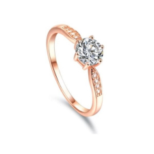 Ékszerkirály Női eljegyzési gyűrű, ezüst, rosegold, 8-as méret gyűrű