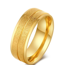 Ékszerkirály Női eljegyzési gyűrű nemesacélból, arany, 8-as méret gyűrű