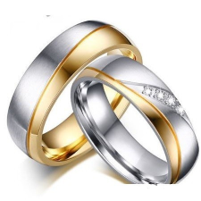 Ékszerkirály Női karikagyűrű, nemesacél, aranyszínű, 10-es méret gyűrű