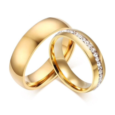 Ékszerkirály Női karikagyűrű, nemesacél, aranyszínű, 11-es méret gyűrű