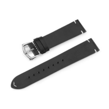 Ékszerkirály Óraszíj bőrből, hagyományos stílus, 18 mm, fekete óraszíj