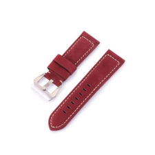 Ékszerkirály Óraszíj marhabőrből, retro stílusú, bordó, 22 mm óraszíj