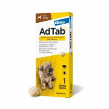 Elanco AdTab Rágótabletta Kutyák részére 1,3-2,5 kg 1db élősködő elleni készítmény kutyáknak