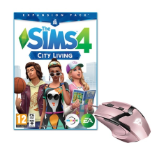 Electronic Arts The sims 4 city living pc játékszoftver + trust gxt 101p gav usb gamer pink egér csomag videójáték